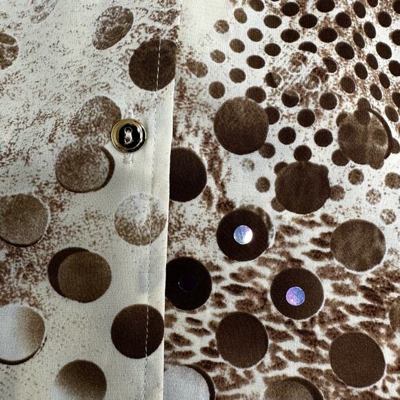 St. John Collection Blouse Sz 10 Ruffled Collar 3/4 Sleeve Marie Gray Embellish - Picture 3 of 16